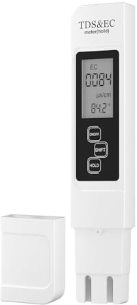 Arvoni Medidor TDS EC Temperatura 3 en 1 con Pantalla Retroiluminada, TDS EC Medidor Agua para Piscina, Agua Potable, Acuario, Test Pecera, Probador de Calidad del Agua