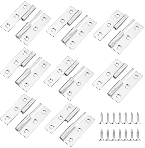 8 Stück Scharniere Klappbar, Klappscharnier 70x46 mm Klavierband Edelstahl Scharnier Scharnierband für TüRen Fenster Schränke mit 48 Stück Schrauben