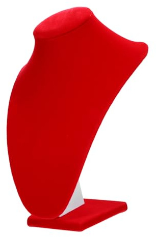 FRCOLOR SchmuckstäNder V-Ausschnitt HalskettenstäNder Rot SchmuckbüSte 18X25X15Cm FüR Schmuckdisplay Und Aufbewahrung Zuhause Und GeschäFt
