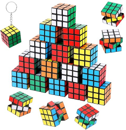 Fentar 20uds Cubo Magico Regalos Cumpleaños Niños Colegio, Speed Cube Llaveros Infantiles, Mini Cubo Detalles Cumpleaños Niño, Pequeños Regalos para Rifa Premios Regalo de Fiesta