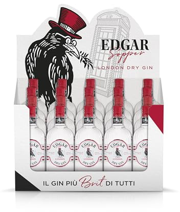 Edgar Sopper Gin 5 cl - Confezione da 20 bottigliette mignon - 40% Vol