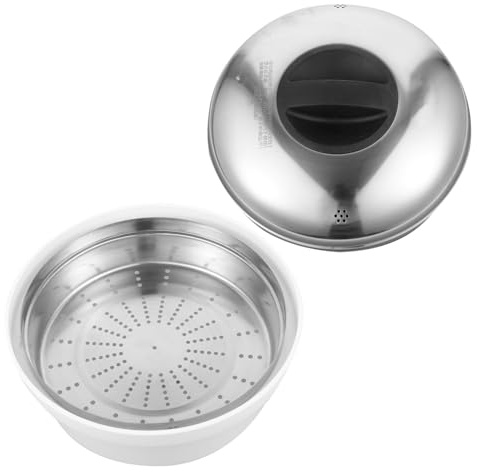 ERINGOGO Vaporera Microondas Acero Inoxidable con Asas Clásico para Cocinar al Vapor Bollos Arroz y Verduras Utensilio Duradero y Fácil de Limpiar para Cocina Versátil