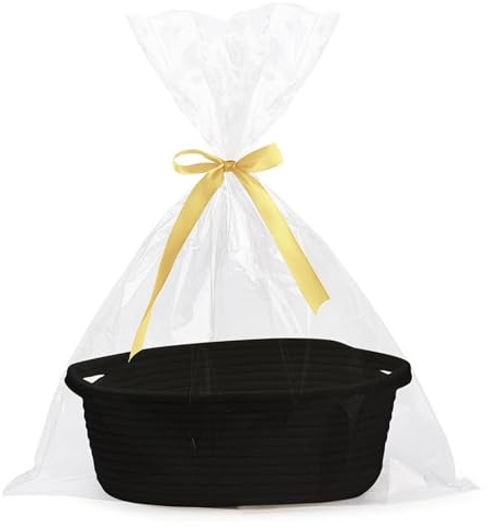 Schwarzer Geschenkkorb, Basket Korb Für Geschenke, Leerer Geschenkkorb Groß, Spielzeugkorb, Faltbarer Korb Mit Maßen 24x10x15 cm
