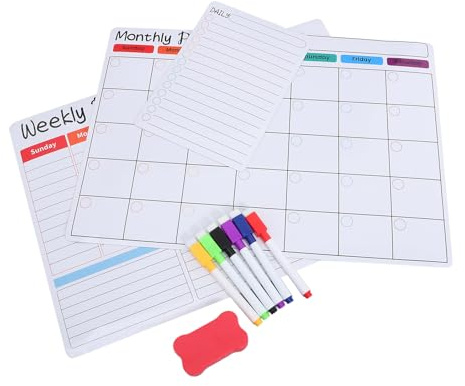 UTHCLO Pizarra Magnética Borrable para Nevera Calendario y Planificador Mensual Tablero Imantado Reutilizable para Notas y Recordatorios Cocina