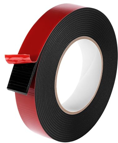 Stark Doppelseitiges Klebeband 2mm Dick,5m x 25mm - Schwarz Wasserdichtes Montageklebeband für LED-Lichtband, Auto, Bürodekor