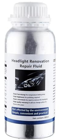 modulix Rénovateur Phare Voiture Professionnel – Liquide de Rénovation Optique Auto sans Polissage – Kit Restauration Phare Jauni, Oxydé, Rayé – Résultat Rapide Haute Brillance – Auto Moto – 800ml