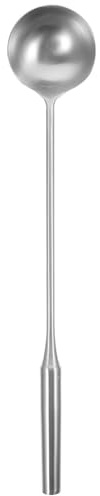 GOOHOCHY Cucharón de Acero Inoxidable Mango Largo para Restaurantes y Cocina, Cuchara Sopera Grande para Servir Agua y Arroz Diseño Resistente y Duradero