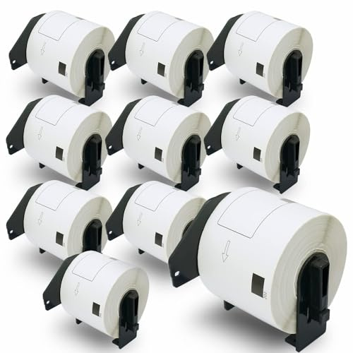 BETCKEY - 10 Rotoli DK-11202 Etichette per Spedizioni Compatibile con Brother, 62mm x 100mm, 3000 Etichette per Stampanti di Etichette Brother QL