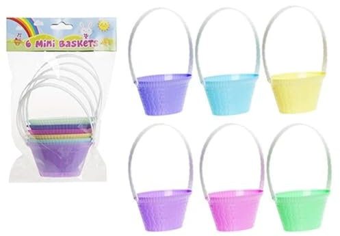 PMS 6PC 4 MINI PASTEL SPRINGTIME BASKET IN PP BAG W/HEADER