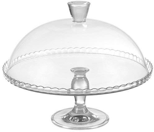 Pasabahce Glasservierschale mit Deckel 95200 Glas Spülmaschinengeeignet Kuchenplatte Tortenplatte 32,2cm