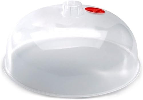 PlasticForte Coperchio Ventilato per Microonde - Coperchio per Microonde per Alimenti Senza BPA, Coperchio di Protezione del Piatto per Microonde con Maniglia, (Piatto da 25 Cm)