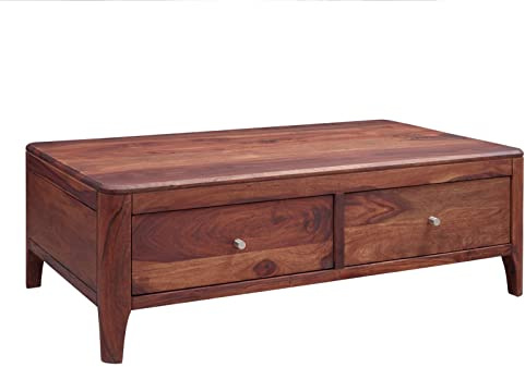 MASSIVMOEBEL24.DE Table Basse Sheesham Brun foncé huilé Brooklyn #12 | 120x70x40 cm (BxTxH)34kgMid Centurymontémassif