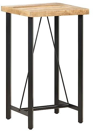 vidaXL Raues Mangoholz Bartisch Bartresen Stehtisch Tresentisch Küchentisch Küchentresen Tisch Partytisch Esstisch Bistrotisch 60x60x107cm