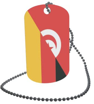 U24 Dog Tag Erkennungsmarke ID Tag an Kette Flagge Tunesien-Deutschland Alu 30 x 50 mm