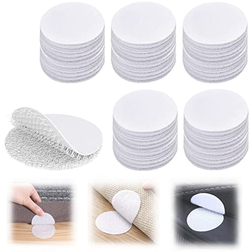 Bogoro 50 Stück klettpunkte Groß Selbstklebend klett klebepunkte Self | Adhesive Klett Runde Klettband Selbstklebend Extra Stark, Für Papier, Kunststoff, Glas, Leder, Metall(50mm,Weiß)