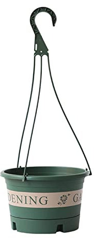CULASIGN 2er Blumentopf Hängend Plastik Set Grün Pflanzen Hängetopf mit Abflusslochs, Blumenampel mit Haken für Innen- und Außenbereich Balkon Garten Deko (Groß)