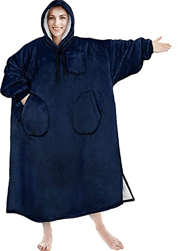 Hoodie Decke mit Ärmeln - Decke zum Anziehen Sweatshirt, Kuscheldecke mit Ärmeln Pullover, Super Weiche Warme Flanell Decken Hoodie für Erwachsene, Männer, Frauen, Jugendliche,#6,113cm