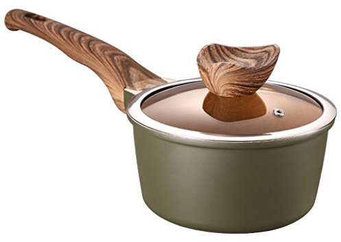 NMNMNM Cazos Olla para Sopa Cacerola Antiadherente Cacerola con Tapa de Vidrio Cacerola para Leche de aleación de Aluminio Cacerola Antiadherente Tapa de Vidrio (Verde) Cacerola para Leche/Cacerola