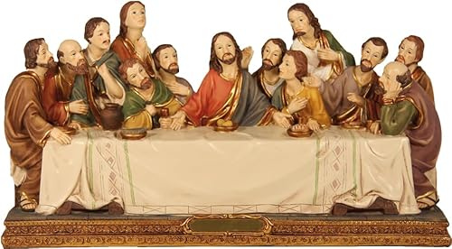 FADEDA Sista kvällsmålningen/höjd: 10 cm/handmålad/detaljerade krubbfigurer – julbord, dekoration, krubbtillbehör