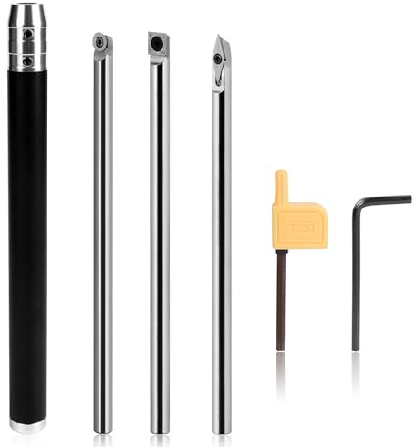 Drechselwerkzeug-Set, Drechselwerkzeug-Set mit Hartmetallspitze, Drechselwerkzeug mit Hartmetalleinsatz, austauschbare Hartmetall-Drehwerkzeuge mit Diamantform/Rund-/Vierkantschneider