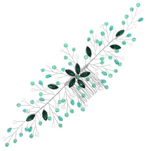 Haarnadelkämme Braut Haarkamm Kristalleinsatz Kamm Braut Kopfschmuck Haarspange Kämme Haar-Accessoires(Grün)