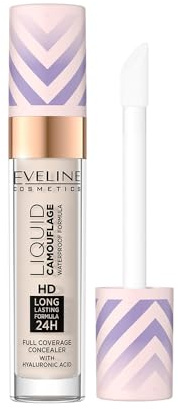 Eveline Cosmetics Liquid Camouflage Wasserdichter flüssiger Kamouflage-Concealer mit Hyaluronsäure - Farbton 04, 7ml