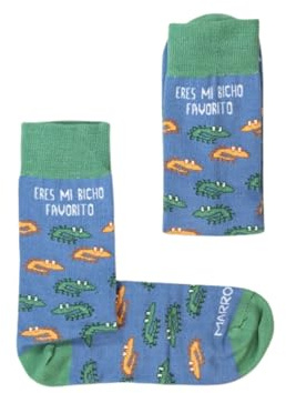 MARRON Y NEGRO - Calcetines Eres Mi Bicho Favorito - Divertidos - Diseño Para San Valentín, Parejas y Familia - 80% algodón - Unisex