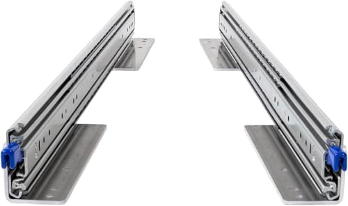 BRASOM Auszugsschienen Bodenmontage - Schwerlastauszug 800mm, 250kg, 32 inch, Heavy Duty, Lock in/aus Schubladen Schienensystem, Kugellager, links und rechts