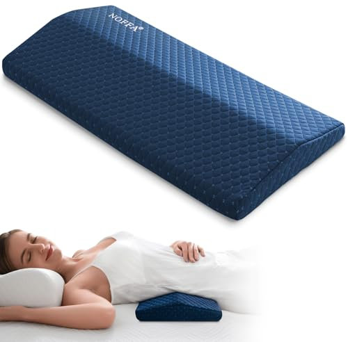 NOFFA Lendenkissen Bett, Memory Foam Lendenkissen Schlafen, Rückenkissen Bett, Orthopädisch Stützen die Taille, Rücken, Einstellbare Härte/Höhe, 60X30X6.5cm