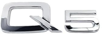 SANNITOU Auto Emblème Logo pour Audi Q5,Voiture Avant Pare-Chocs Arrière Tronc Emblème Autocollant Accessoiresde Style Voiture