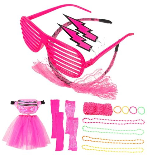 ANDRESLAD Damen Kostüm Accessoires Retro Party Zubehör Jahre Kleid Halskette Armband Kit Für Abschlussball Disco Party Supplies