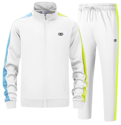 ANOTWENER Set di tute da uomo, casual, a maniche lunghe, con chiusura lampo, giacca e pantaloni da jogging, tuta sportiva, JW-7118, XL