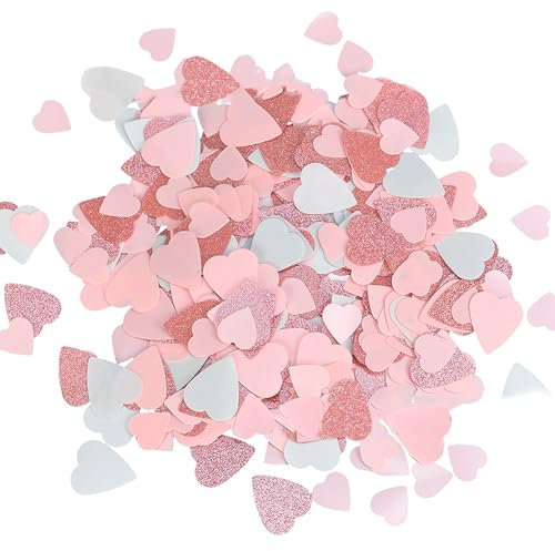 15g Valentinstag Deko Herz Konfetti, Glitzer Rosa Weißes Herz Konfetti Romantische Deko Tischkonfetti Valentines Day Heiratsantrag Verlobung Deko Geburtstag Hochzeit Party Foto Requisiten
