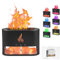 Difusor de aroma de llama, 7 colores de luz, aceites esenciales con efecto de llama, 250 ml, para decoración de habitaciones infantiles, lámpara aromática, apagado automático sin agua, color negro
