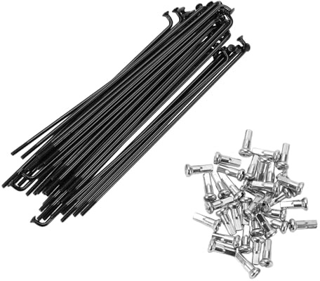A ABSOPRO Radios para Bicicleta, Radios de Bicicleta de Montaña 14G, Acero Negro, 36 Piezas