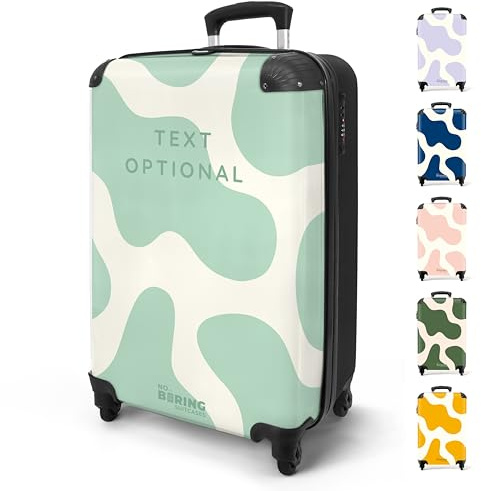 NoBoringSuitcases© Handgepäck Koffer Personalisiert | 55x40x20 cm - Reisekoffer mit Rollen, Leichtgewicht Hartschalenkoffer, Trolley Kabinengepäck Wilde Flecken in mehreren