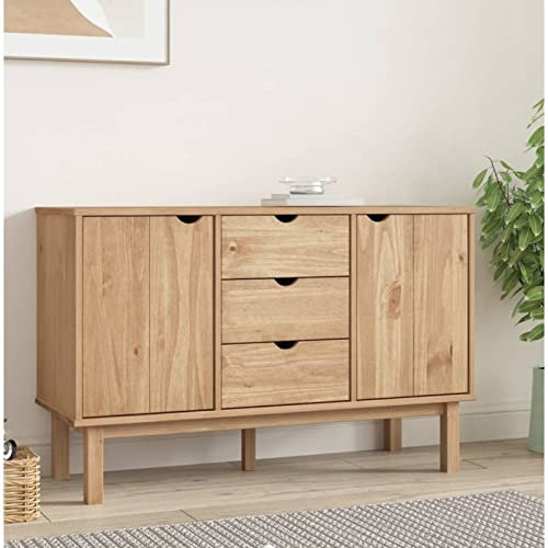 ShGaxin Sideboard OTTA 113,5x43x73 cm Massivholz Kiefer, Kommode Schlafzimmer, Kommoden & Sideboards, Wohnzimmerschrank, Flur Kommode, Zimmer Möbel - 348591