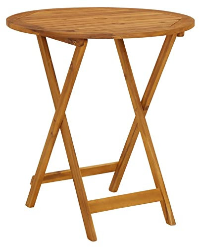 ShGaxin Klappbarer Gartentisch, Esstisch, Couchtisch, Balkontisch, Balkonmöbel Kleiner Balkon, Balkon Tisch, Beistelltisch, 70 cm Massivholz Akazie