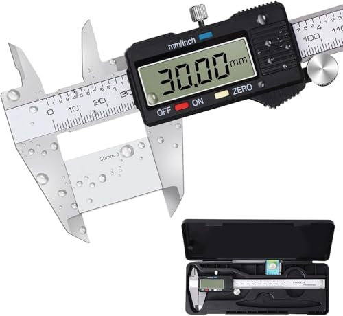 Calibro Digitale,Professionale Classico,Precisione Micrometro in Acciaio Inox 150mm con Ampio Display LCD Digital Caliper per Misurzione Esterna