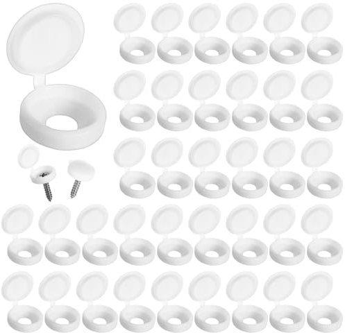 YQQYG 100 PCS White Screw Caps, Plastic Screw Covers Caps for Covering Screws Heads, Screws Protection