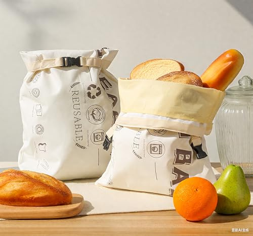 DROSOKING Reusable Bread Storage Bag, Bread Bags for Homemade Bread, Sourdough Bread Baking Supplies,Perfect To Store Homemade Sourdough Loaf Bread, Bread Storage For Homemade Bread