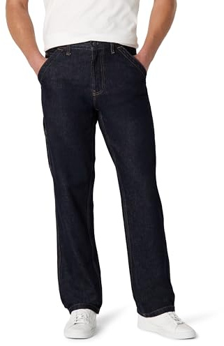 Amazon Essentials Jean Rigide Style Charpentier Workwear, Coupe Décontractée Homme, Rincé, 34W / 30L