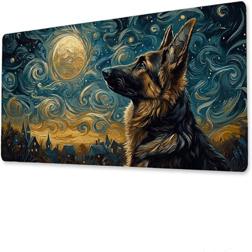 jeihenhg XXL Gaming Mouse Pad 1000x500x3mm Perro, Vade Escritorio Antideslizante, Alfombrilla Ratón Grande, Impermeable Alfombrilla Teclado Animal, Tapete de Escritorio Uso doméstico Oficina I-7