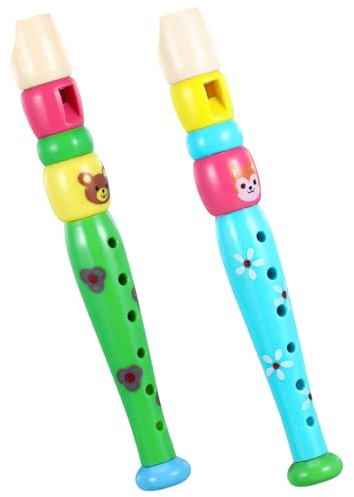 Yardwe Grabadora De Seis Agujeros De Plástico para Niños, Instrumento Musical Educativo Compacto 20 Cm, Juguete Didáctico Sensorial para Niñas y Niños, Paquete De 2 Piezas Diseño Aleatorio
