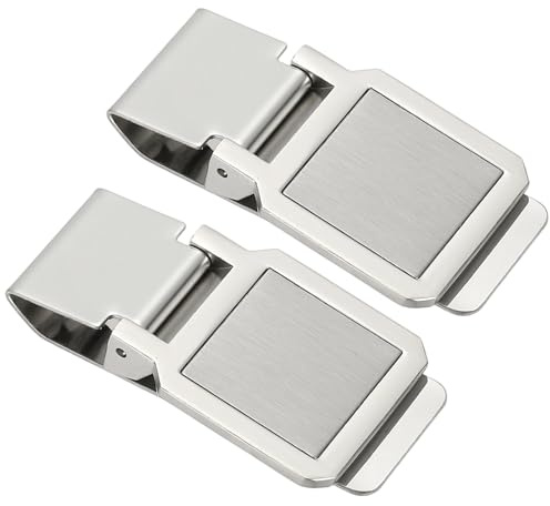 PATIKIL 2 Piezas De Clip para Dinero De Acero Inoxidable Clip De Billetera Delgado De Metal para Hombre Portadineros Cuadrado Billetera para Tarjeta De Crédito Tarjeta De Negocios