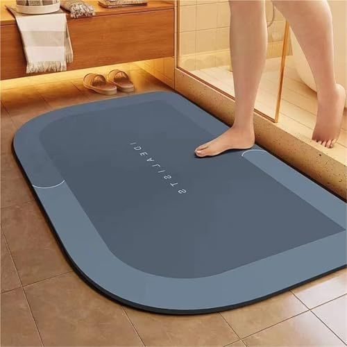 LYNMTPJ Super Absorbent Quick Dry Bath Mat - Ultra Thin Non Slip Bathroom Mat for Wooden/Tile Floors, Machine Washable Mat ，for Shower/Bathtub/Kitchen/Laundry Room(Blue4,30 * 40cm)