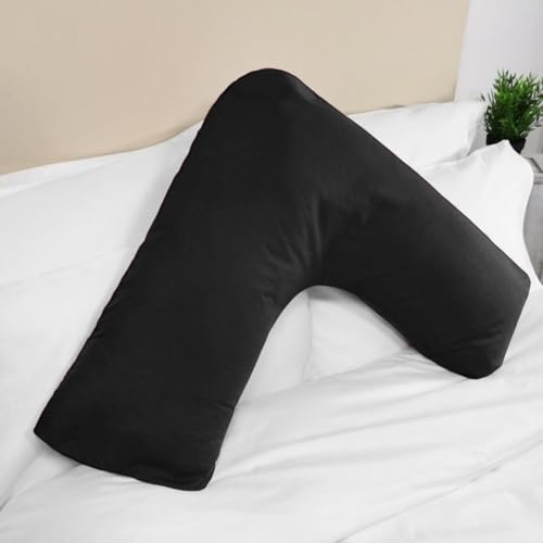 vingardium leviosa VL V Pillow with Pillowcase – Orthopedic V Shaped Pillows for Adults, Triangle Pillow for Neck, Back & Maternity Support (black, pillow case only)