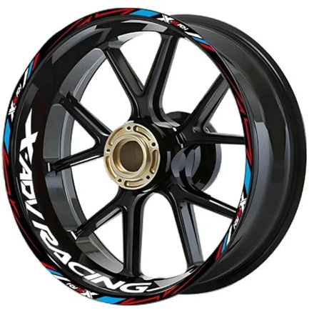 SQNYDH Motorrad-Felgenband-Aufkleber Für X ADV XADV 2018 2019 2020 2021 2022 2023 2024 Reflektierende Felgenstreifen-Aufkleber Felgenrandaufkleber Reflektierend Komplettset Moto(Farbe 1)