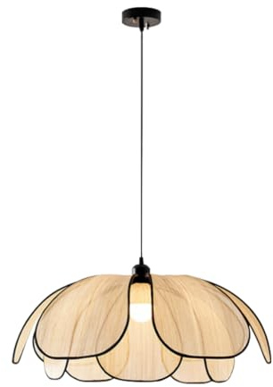 MyLjp Wabi Sabi Stil Pendelleuchte Weiße Blumen Hängerleuchte Vintage Restaurant Kronleuchter E27 Verstellbar Geeignet Für Esszimmer Wohnzimmer Küchen Schlafzimmer Pendelleuchten(60CM)