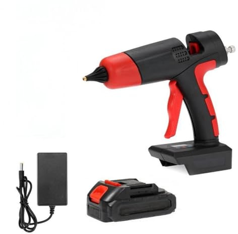 pistola colla caldo, Pistola for colla a caldo da 100 W, batteria agli ioni di litio ricaricabile senza fili, ugello in rame, pistola ad aria calda for uso domestico(1pc battery)
